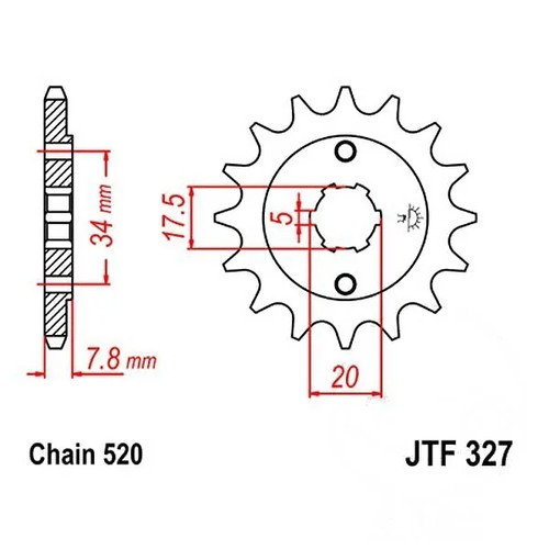 Ritzel zähne 520 teilung - 14-zähne, 520-teilung